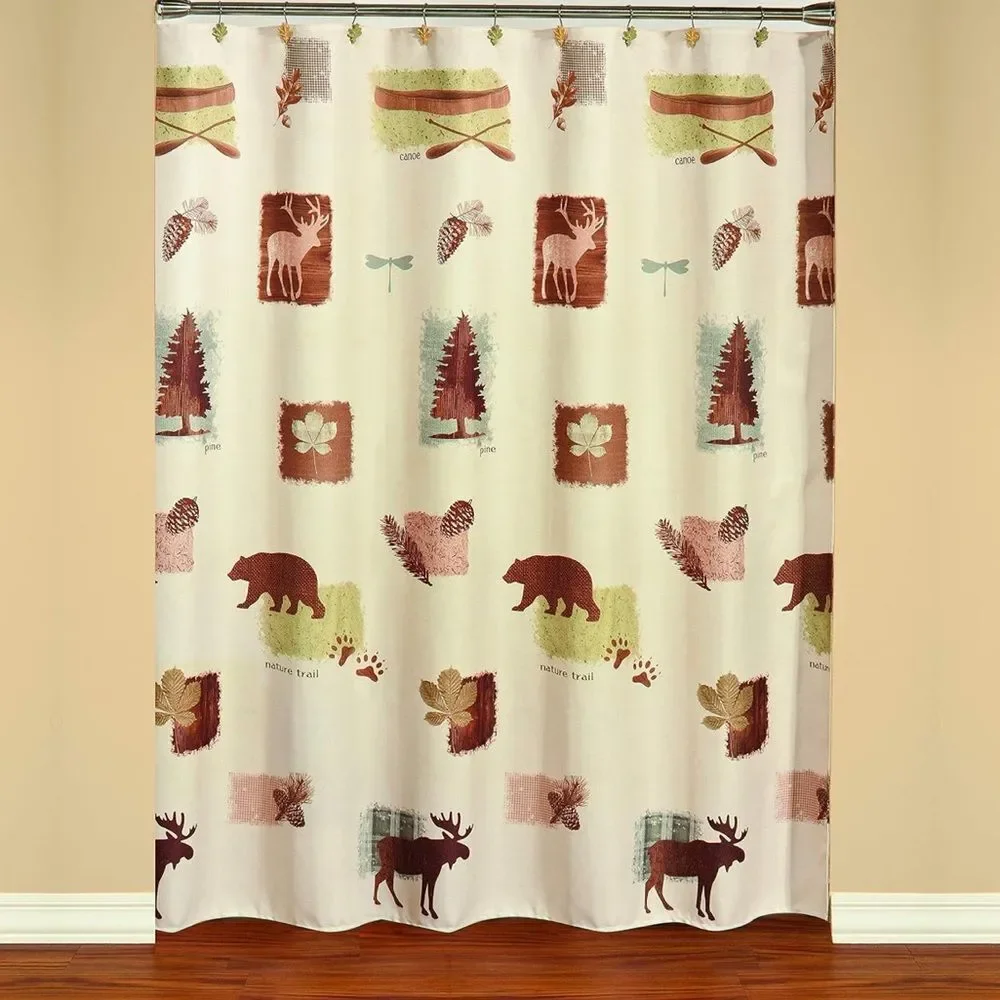 SKL Home Yellowstone Nature's Trail Shower Curtain Rustic Wildlife